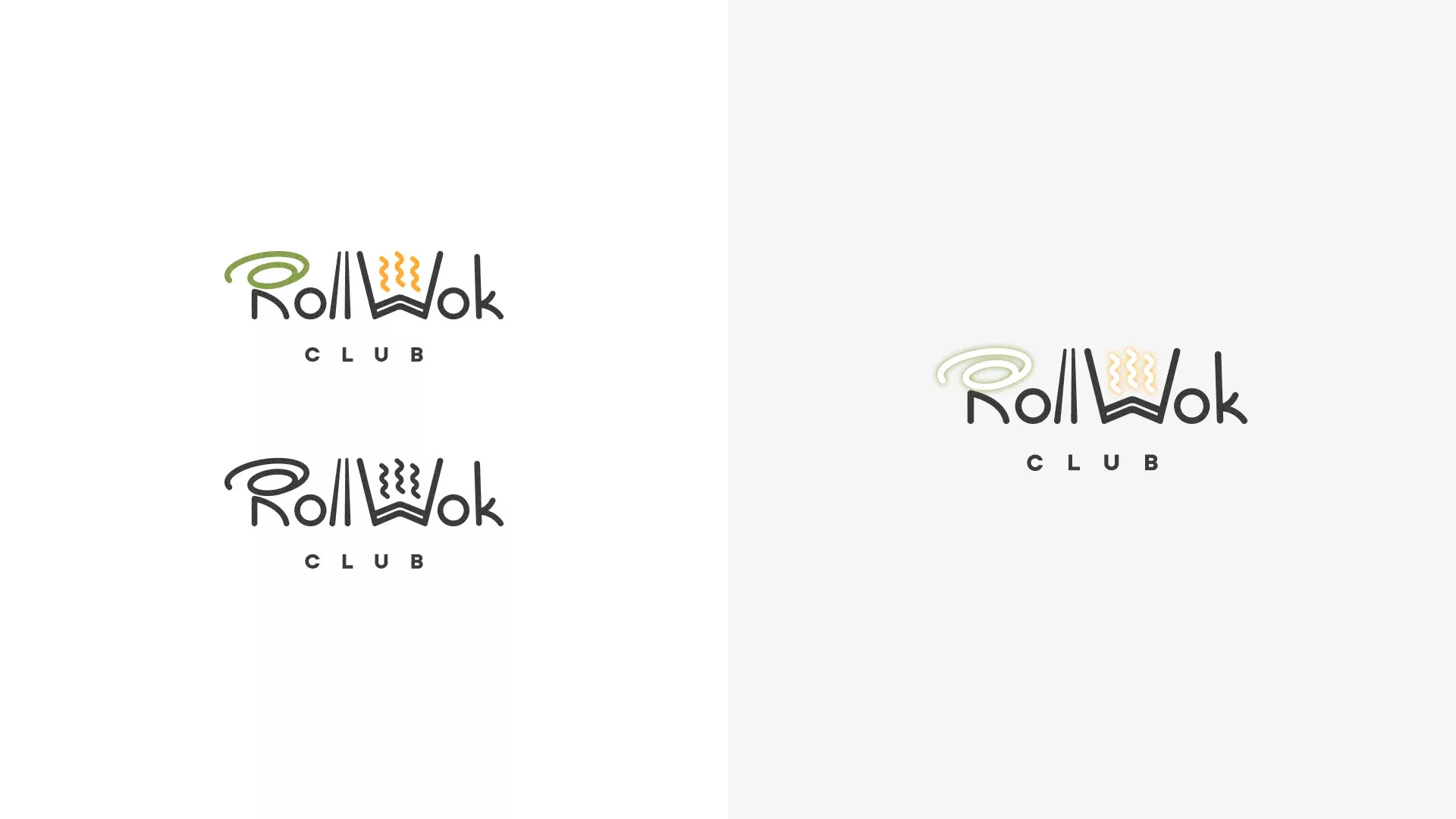 Разработка логотипа и фирменного стиля суши-бара «Roll Wok Club» в Мензелинске